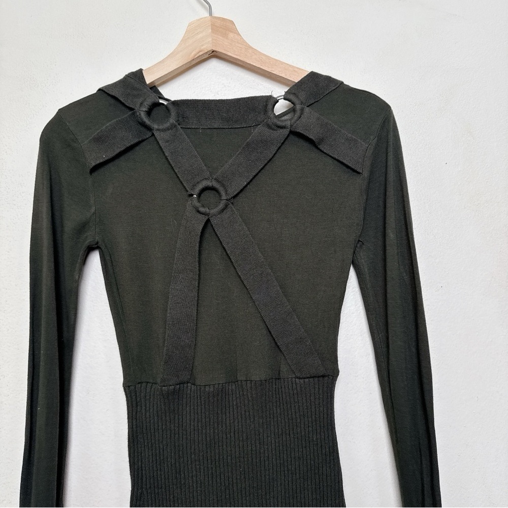 LAMB by Gwen Stefani Womens Small Military Gorp Core Mini Ribbed Dress - Picture 11 of 13
